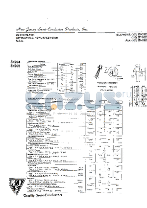 3N204 datasheet - DUAL-GATE MOSFET