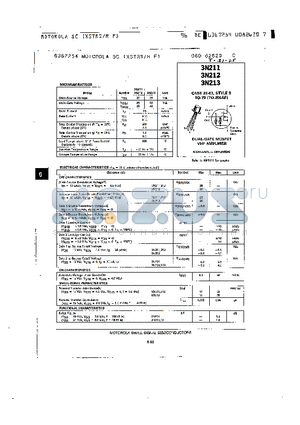 3N213 datasheet - Dual Gate Mosfet VHF Amplifier(N-Channel, Depletion)