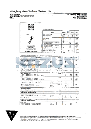 3N211 datasheet - DUAL-GATE MOSFET VHF AMPLIFIER