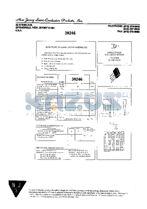 3N246 datasheet - MINIATURE INTEGRAL DIODE ASSEMBLIES