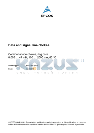 B82793C0104N201 datasheet - Data and signal line chokes