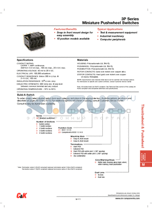 3P0230000 datasheet - Miniature Pushwheel Switches