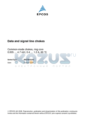 B82796C0113N201 datasheet - Data and signal line chokes