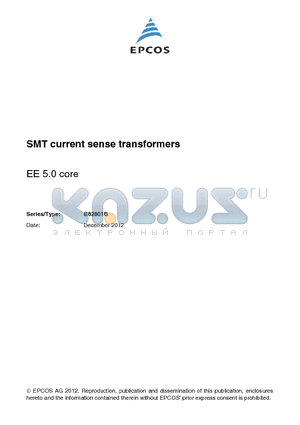 B82801B305A125 datasheet - SMT current sense transformers