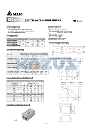 03DCCG5B datasheet - SWITCHING TRANSIENT FILTERS