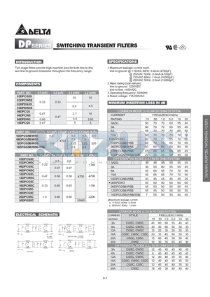 03DPCW5S datasheet - SWITCHING TRANSIENT FILTERS