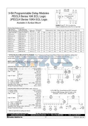 3PECLH-1.5 datasheet - 3-Bit Programmable Delay Modules