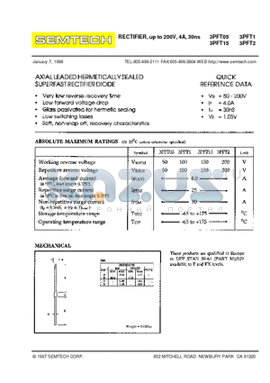 3PFT05 datasheet - RECTIFIER, up to 200V, 4A, 30ns