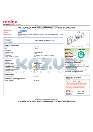 040-06-2005 datasheet - Panel Grounding Clip Crimp Terminal 42172, 16-18 AWG, 301 Stainless Steel