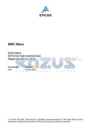 B84114D0000A030 datasheet - SIFI-D for high insertion loss