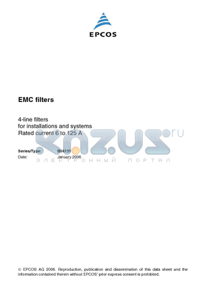 B84131A0006A001 datasheet - EMC filters