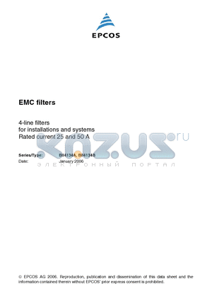 B84134A0025G001 datasheet - EMC filters