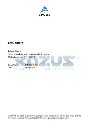 B84142A0008R122 datasheet - EMC filters