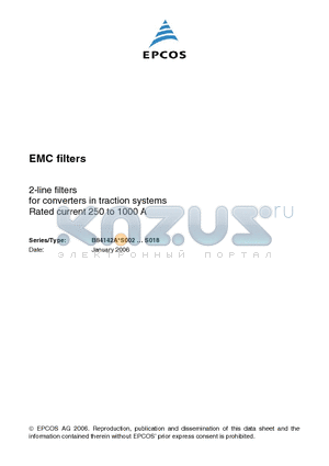 B84142A1000S003 datasheet - EMC filters