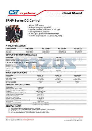 3RHP1240D12 datasheet - Panel Mount