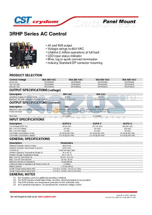 3RHP1250D12 datasheet - Panel Mount