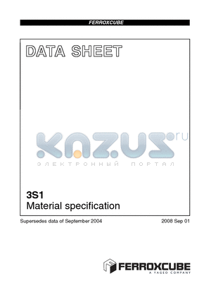 3S1 datasheet - Material specification
