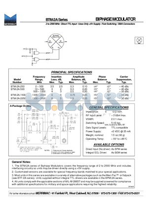 BTM-2A-250 datasheet - BIPHASE MODULATOR