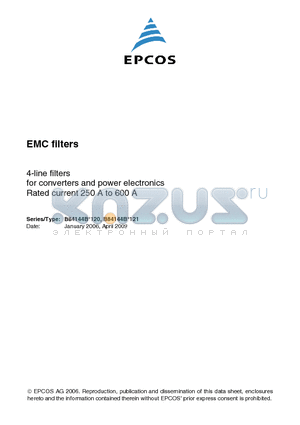 B84144B0250S120 datasheet - EMC filters