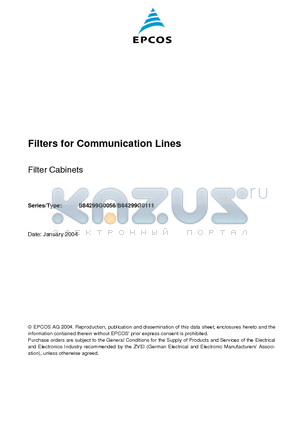 B84299G0056 datasheet - Filters for Communication Lines
