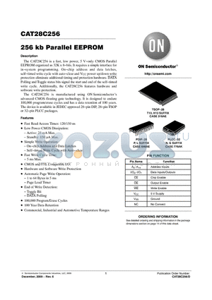 CAT28C256PA-12T datasheet - 256 kb Parallel EEPROM