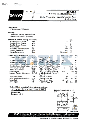 3SK180 datasheet - High-Frequency General-Purpose Amp Applications