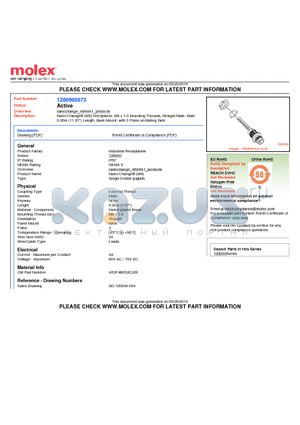 4R3F46E02C200 datasheet - Nano-Change (M8) Receptacle, M8 x 1.0 Mounting Threads, Straight Male, Male 0.30m (11.81