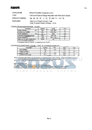 BA00JC5WT-V5 datasheet - 1.5A Low-Dropout Voltage Regulator with Shut down Switch