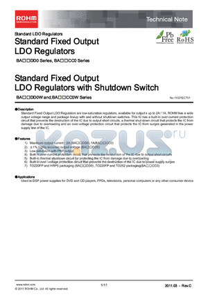 BA033CC0WFP datasheet - Standard Fixed Output LDO Regulators