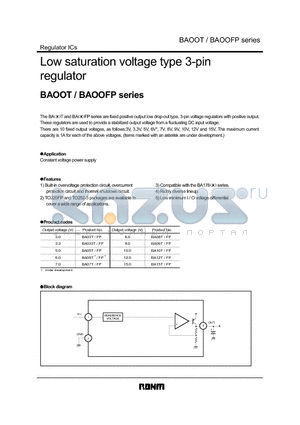 BA033T datasheet - Low saturation voltage type 3-pin regulator