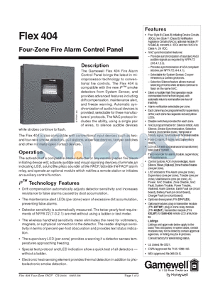 4XTMF datasheet - Four-Zone Fire Alarm Control Panel