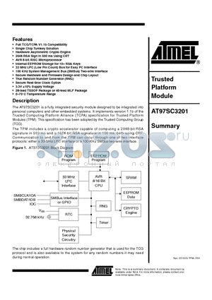 AT97SC3201-X1MC datasheet - Trusted Platform Module