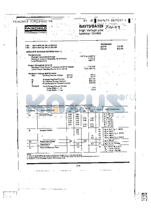 BA129 datasheet - High Voltage Low Leackge Diodes