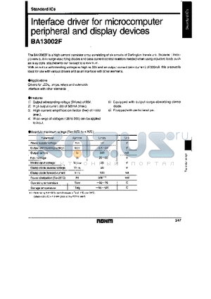 BA13002F datasheet - Interface Driver for microcomputer peripheral and display devices