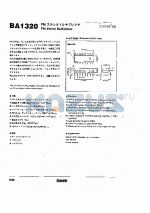 BA1320 datasheet - FM Stereo Multiplexer