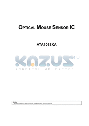 ATA1088 datasheet - OPTICAL MOUSE SENSOR IC