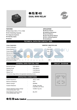 40-12-2CE datasheet - DUAL MINI RELAY