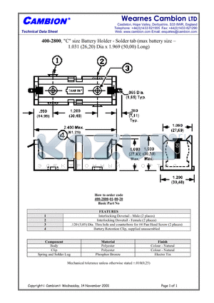 400-2800 datasheet - 