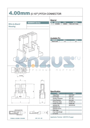 40006HS-02A00 datasheet - 4.00mm PITCH CONNECTOR