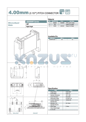 40006WR datasheet - 4.00mm PITCH CONNECTOR