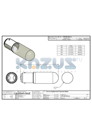 BA15D230 datasheet - 30 mm Replacment Filament Bulbs