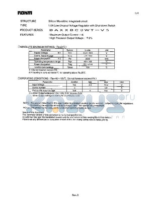 BA15BC0WT-V5 datasheet - 1.0A Low-Dropout Voltage Regulator with Shut down Switch