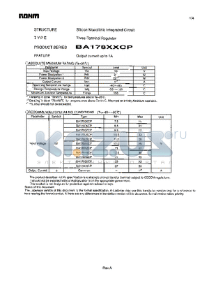 BA17807CP datasheet - Three-Terminal Regulator