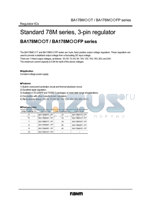 BA178M00T datasheet - Standard 78M series, 3-pin regulator