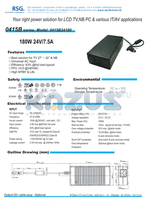 0415B24180 datasheet - Your right power solution for LCD TV, NB PC & various IT/AV applications