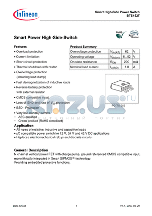BTS452T_07 datasheet - Smart Power High-Side-Switch