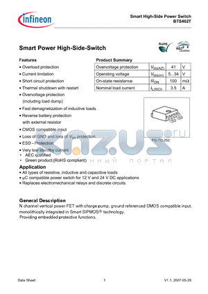 BTS462T_07 datasheet - Smart High-Side Power Switch