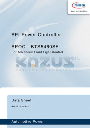 BTS5460SF datasheet - SPI Power Controller