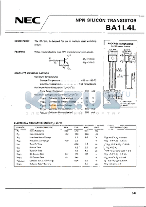 BA1L4L datasheet - NPN SILICON TRANSISTOR