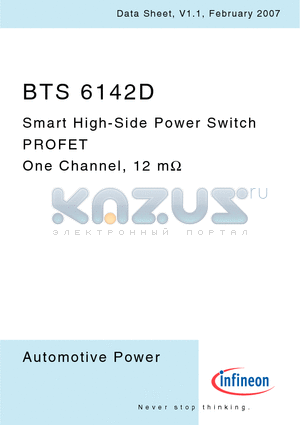 BTS6142D datasheet - Smart High-Side Power Switch